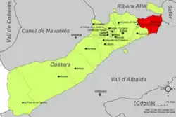 Расположение муниципалитета Барчета на карте провинции