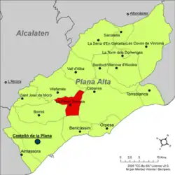 Расположение муниципалитета Пуэбла-Торнеса на карте провинции