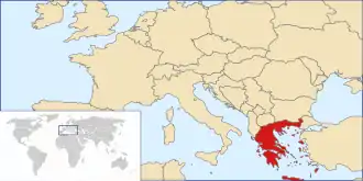 Греция на карте мира