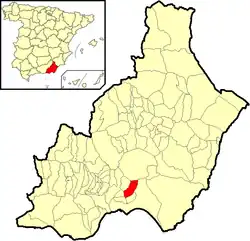 Расположение муниципалитета Печина на карте провинции
