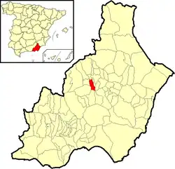 Расположение муниципалитета Сьерро на карте провинции