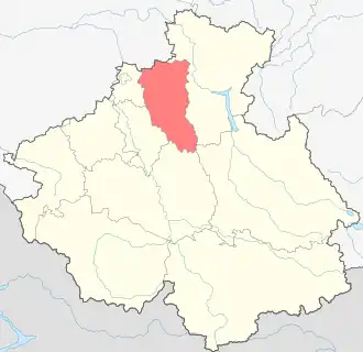 Чойский район (выделен красным) на карте Республики Алтай