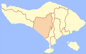 Округ Табанан на карте