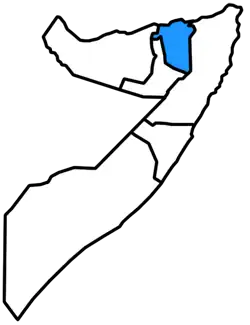 Маахир на карте Сомали