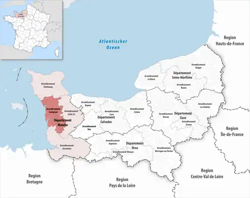 Кутанс на карте