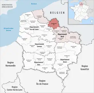 Лилль на карте