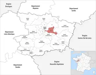 Кантон на карте департамента Мен и Луара