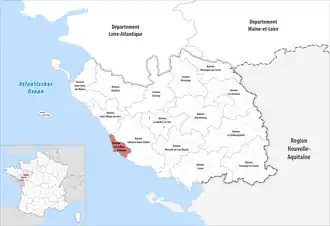 Кантон на карте департамента Вандея