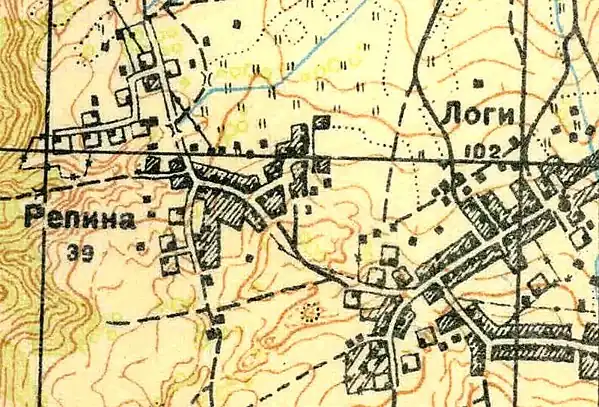 План деревни Логи. 1930 год