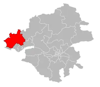 Кантон на карте департамента Атлантическая Луара