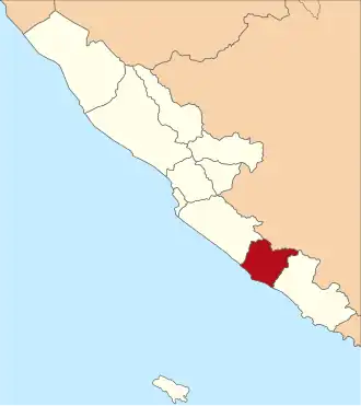 округ Южный Бенкулу на карте