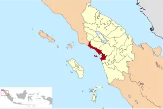 округ Центральное Тапанули на карте