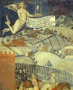 Плоды доброго правления. Деталь: аллегория Безопасности