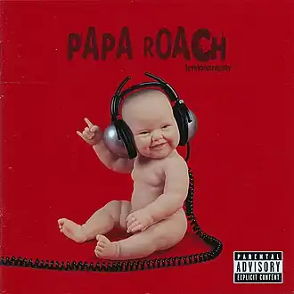Обложка альбома Papa Roach «Lovehatetragedy» (2002)
