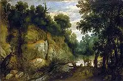 Речной пейзаж с животными