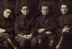 Г. Н. Лулов (слева) и М. С. Нахмансон (рядом) с коллегами по ОГПУ — НКВД