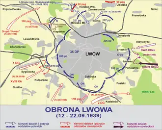 Карта Обороны Львова 1939