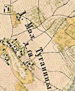 План деревни Малые Туганицы. 1885 год