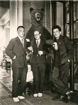 М. М. Днепровский, Куманин,
А. В. Зиновьев. Май 1937 г. (слева направо)