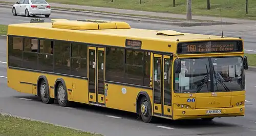 Двухдверный рестайлинговый МАЗ-107.569  в пригородном исполнении (Минск), с накопительной площадкой, без багажного стеллажа