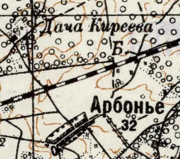 «Дача Киреева» на карте 1934 года