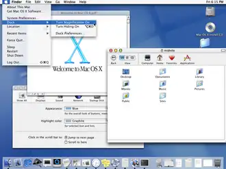 Скриншот рабочего стола Mac OS X Server 1.0