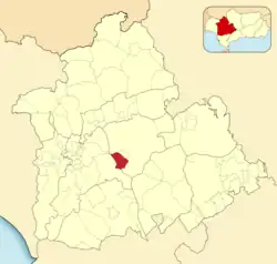 Расположение муниципалитета Майрена-дель-Алькор на карте провинции