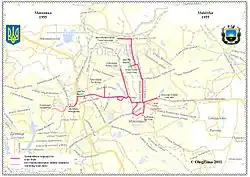 Маршруты трамвая г. Макеевка в 1955&nbsp;году