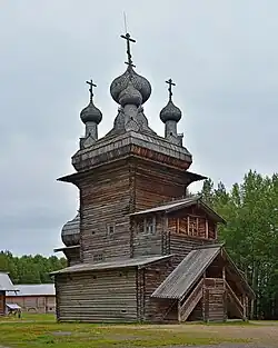 Кубоватая Вознесенская церковь из с. Кушерка. Малые Корелы (Архангельская обл.)