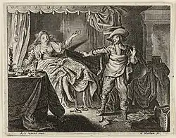 Мужчина и женщина в спальне. 1625. Офорт