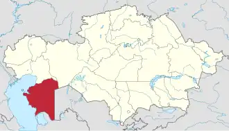 Мангистауская область на карте