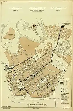 План Кременчуга с обозначением сети водопроводных труб, 1894&nbsp;г.