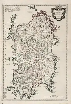 Карта Сардинии, 1779 г.