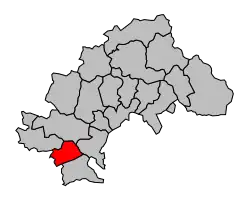 Кантон на карте департамента Верхние Альпы