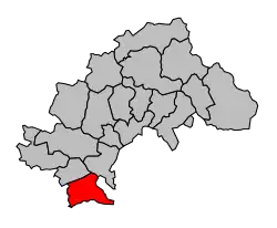 Кантон на карте департамента Верхние Альпы