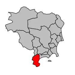 Кантон на карте департамента Приморские Альпы