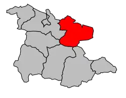 Кантон на карте департамента Арьеж