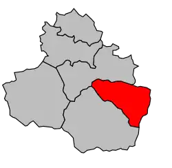 Кантон на карте департамента Арьеж