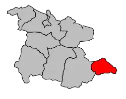 Кантон на карте департамента Арьеж