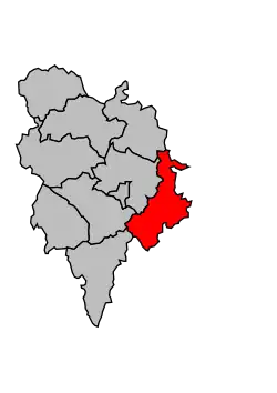 Кантон на карте департамента Канталь