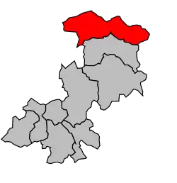 Кантон на карте департамента Шер