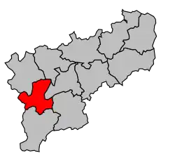 Кантон на карте департамента Шер