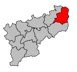 Кантон на карте департамента Шер