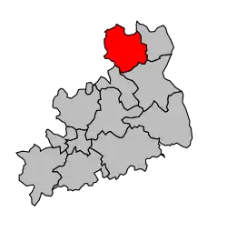 Кантон на карте департамента Шер