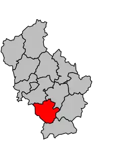 Кантон на карте департамента Коррез