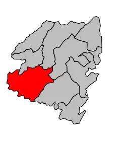 Кантон на карте департамента Южная Корсика