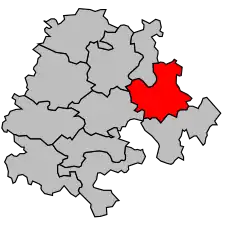 Кантон на карте департамента Верхняя Гаронна