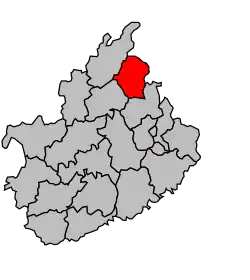 Кантон на карте департамента Верхняя Сона