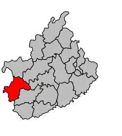 Кантон на карте департамента Верхняя Сона