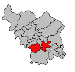 Кантон на карте департамента Верхняя Сона